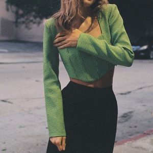 Zara houndstooth crop top